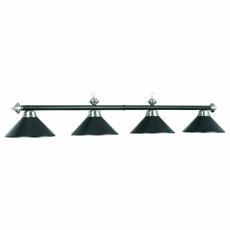 RAM GAMEROOM 78In. 4 Lt Billiard Light-Matte Blk/ St PR78 MB/ST